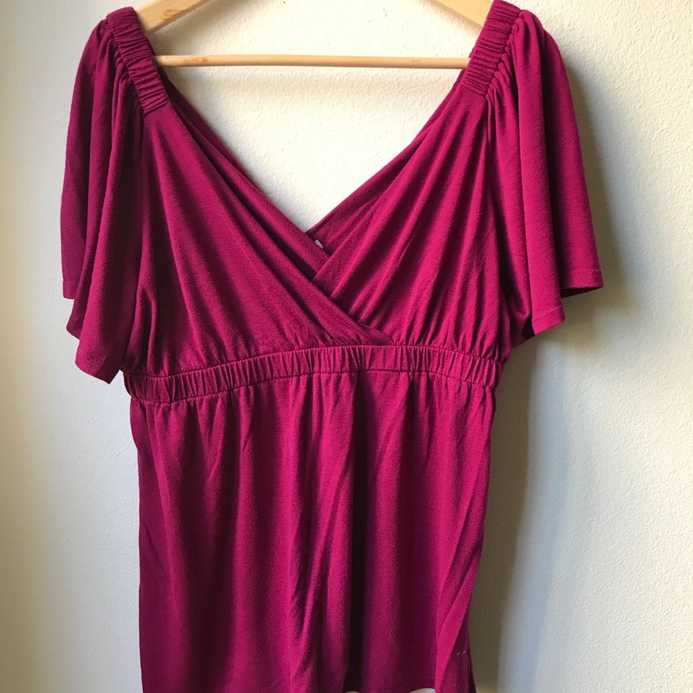 Dark purple with elastic waist top