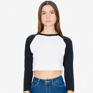 American Apparel -50/50 Cropped 3/4 Sleeve Raglan