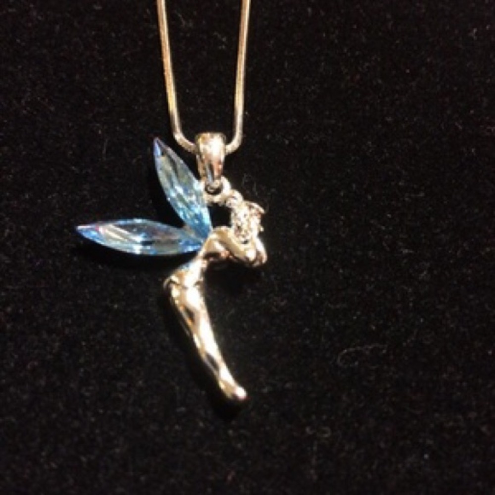“Tink” Fairy necklace with blue crystals
