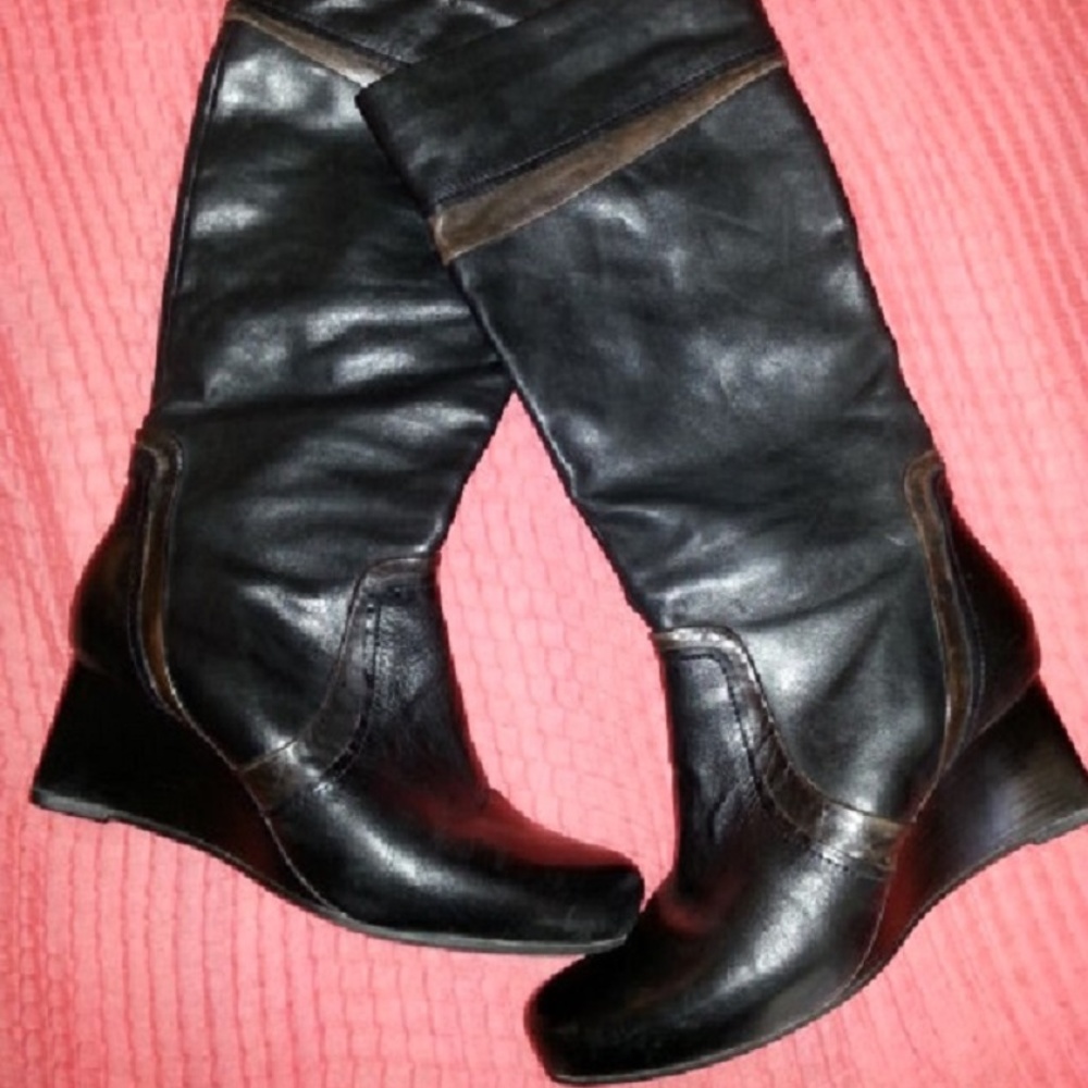 Earthies Newcastle Tall Boots - Leather Woman EUC - Picture 1 of 8