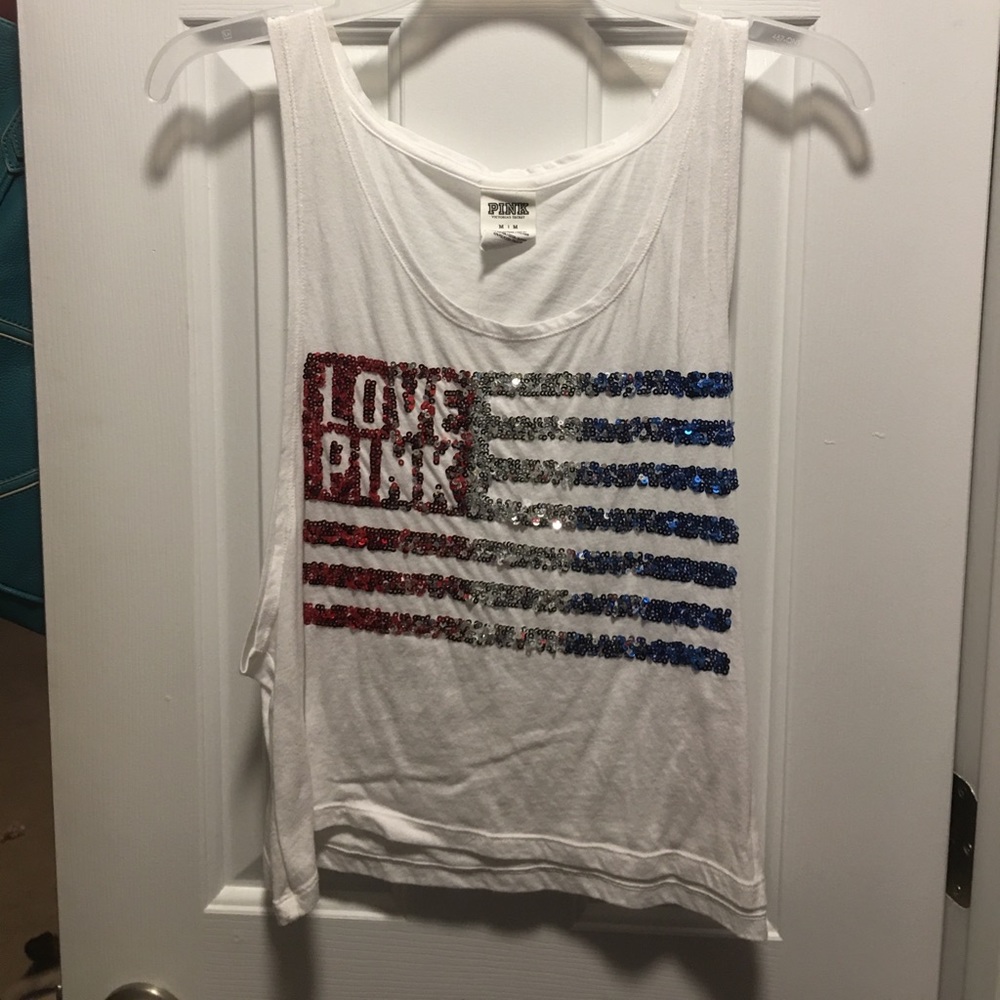 VS Pink Sequined Tank