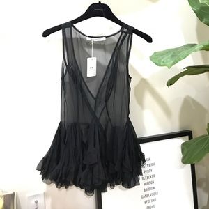 Givenchy Sheer Ruffle Top