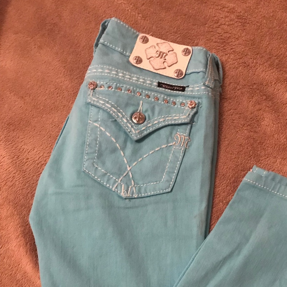 Turquoise miss me jeans