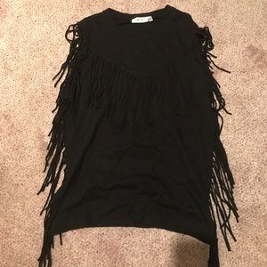 Fringe tunic tee