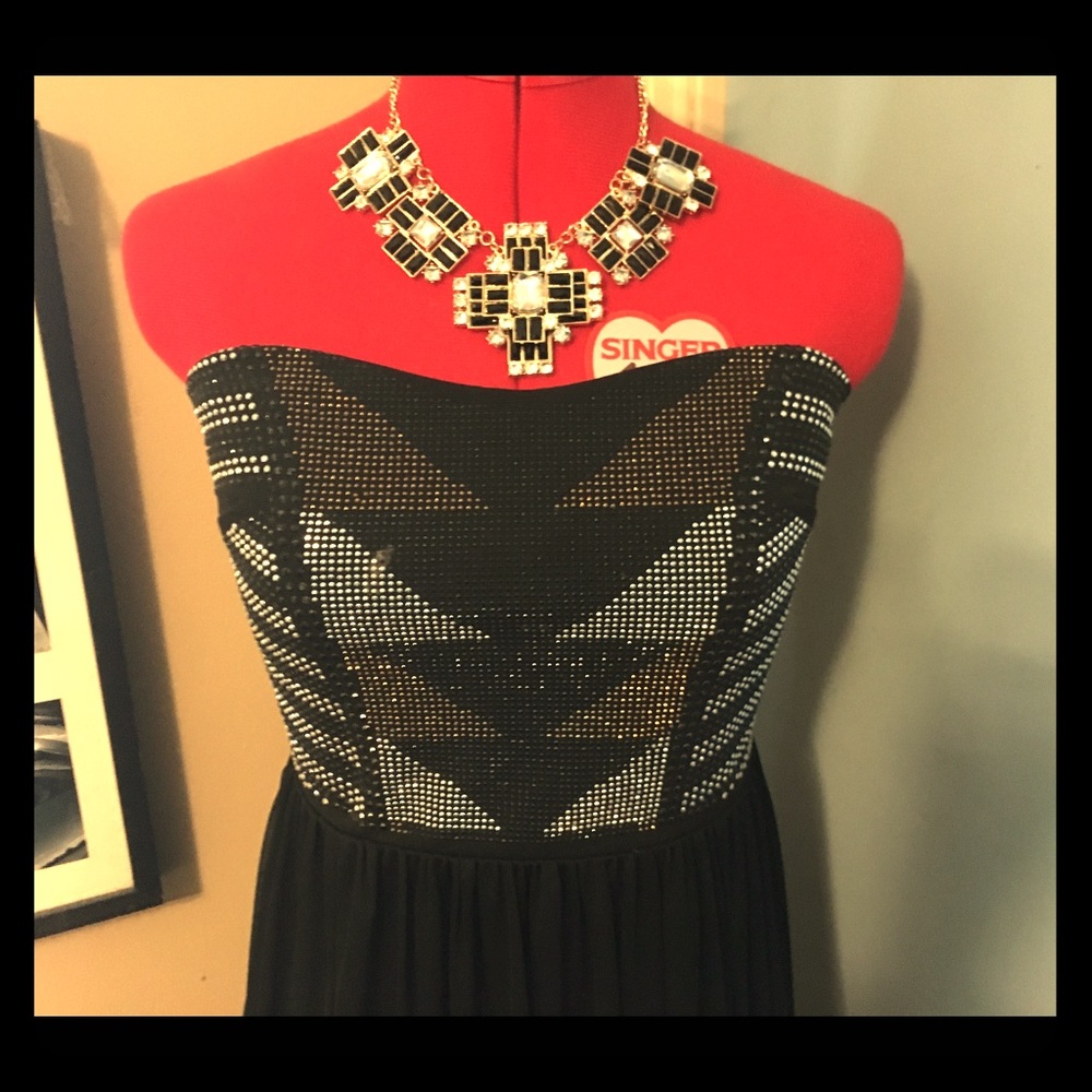 Black dress with studded bodice