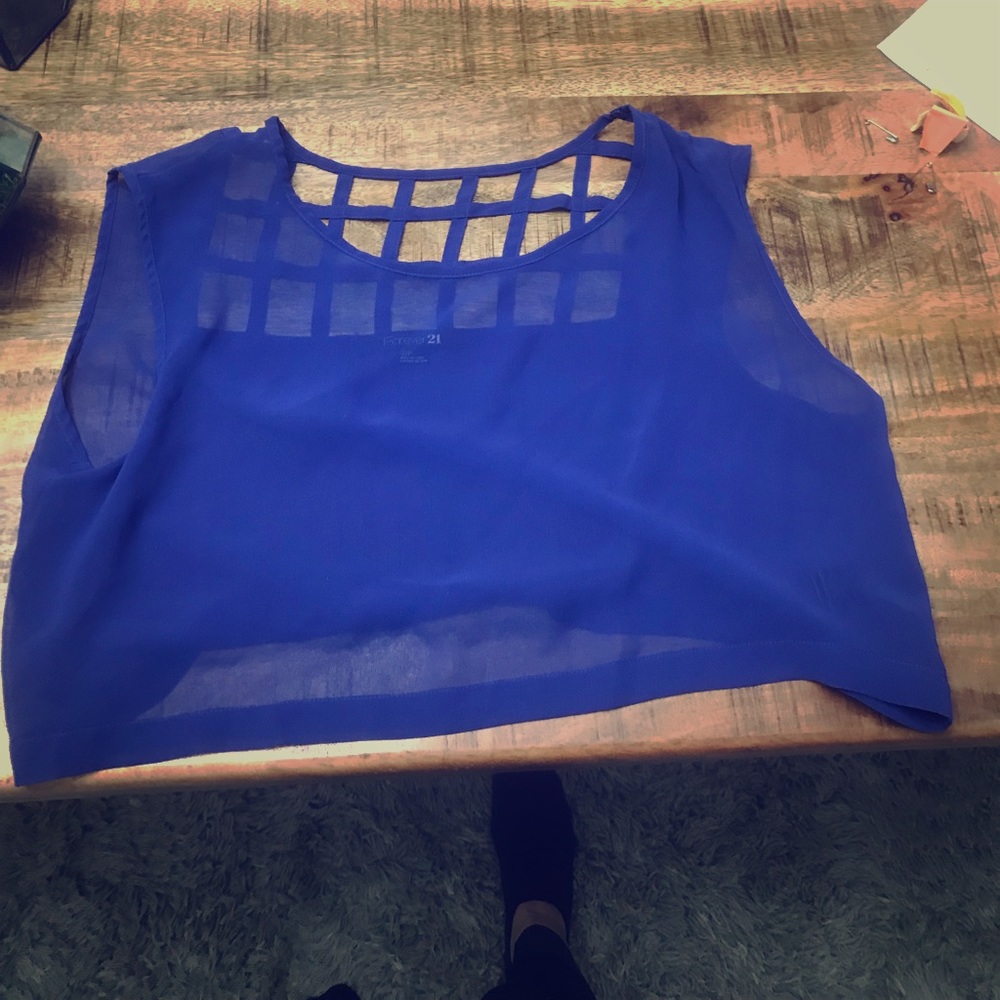 Blue crop top