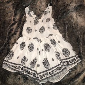 Black and white printed romper.