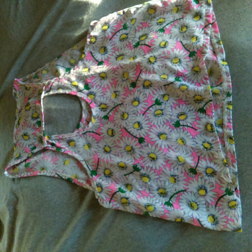 Pink Floral Crop Top