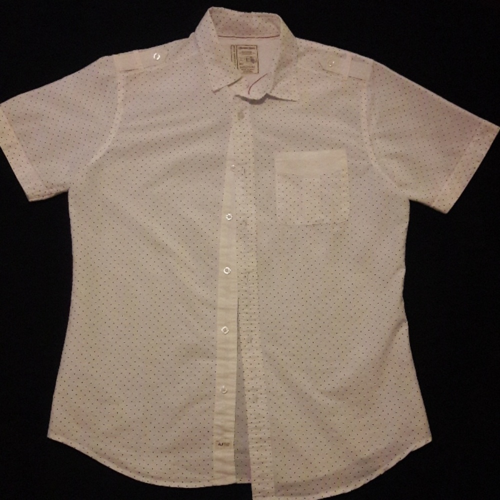 White Polka-Dot Button Up