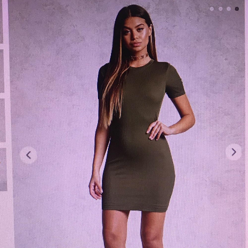 Mini green bodycon dress