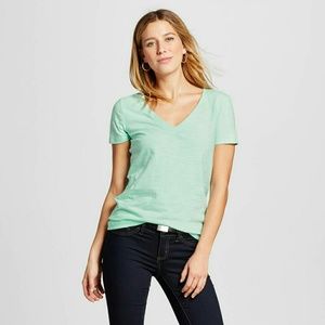 Light Green V Neck Cotton Shirt