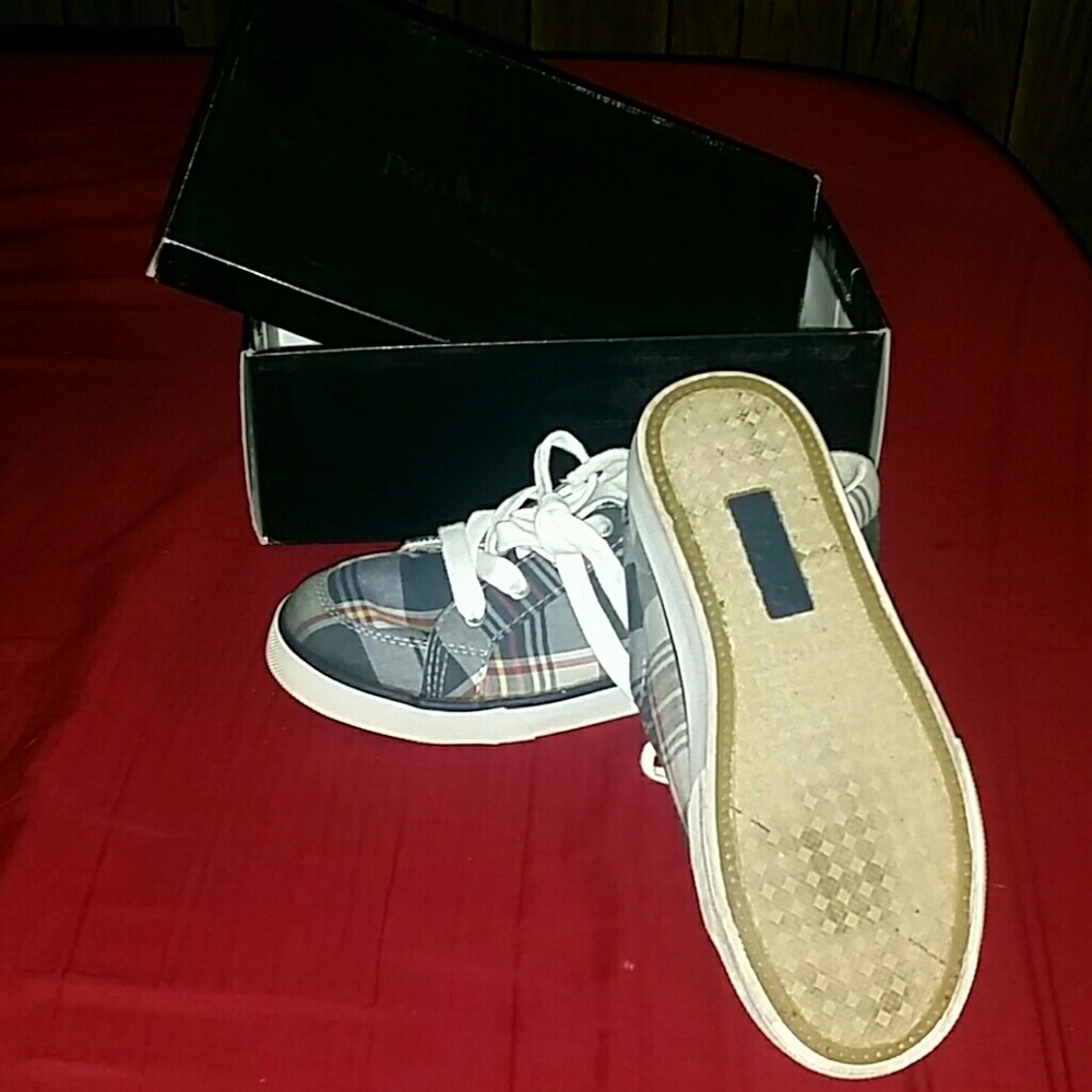 PERFECT Polo Ralph Lauren navy plaid sneakers