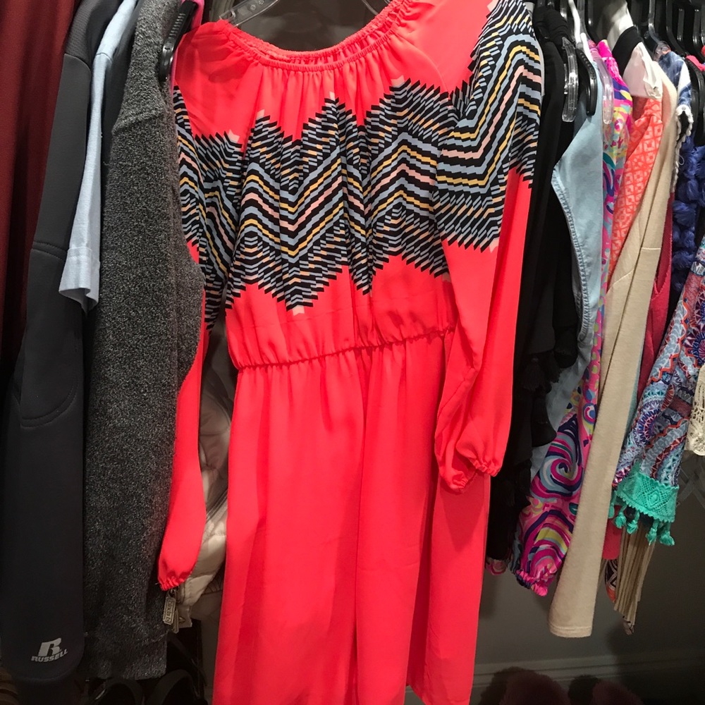 pink chevron dress