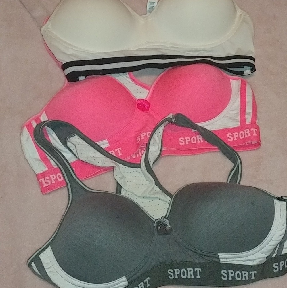 Lot of 3 Padded/Push Up Sports Bras