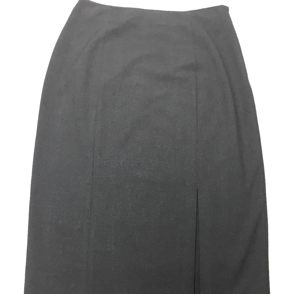 Liz Claiborne Maxi Skirt Front Slit Sz 10 Gray