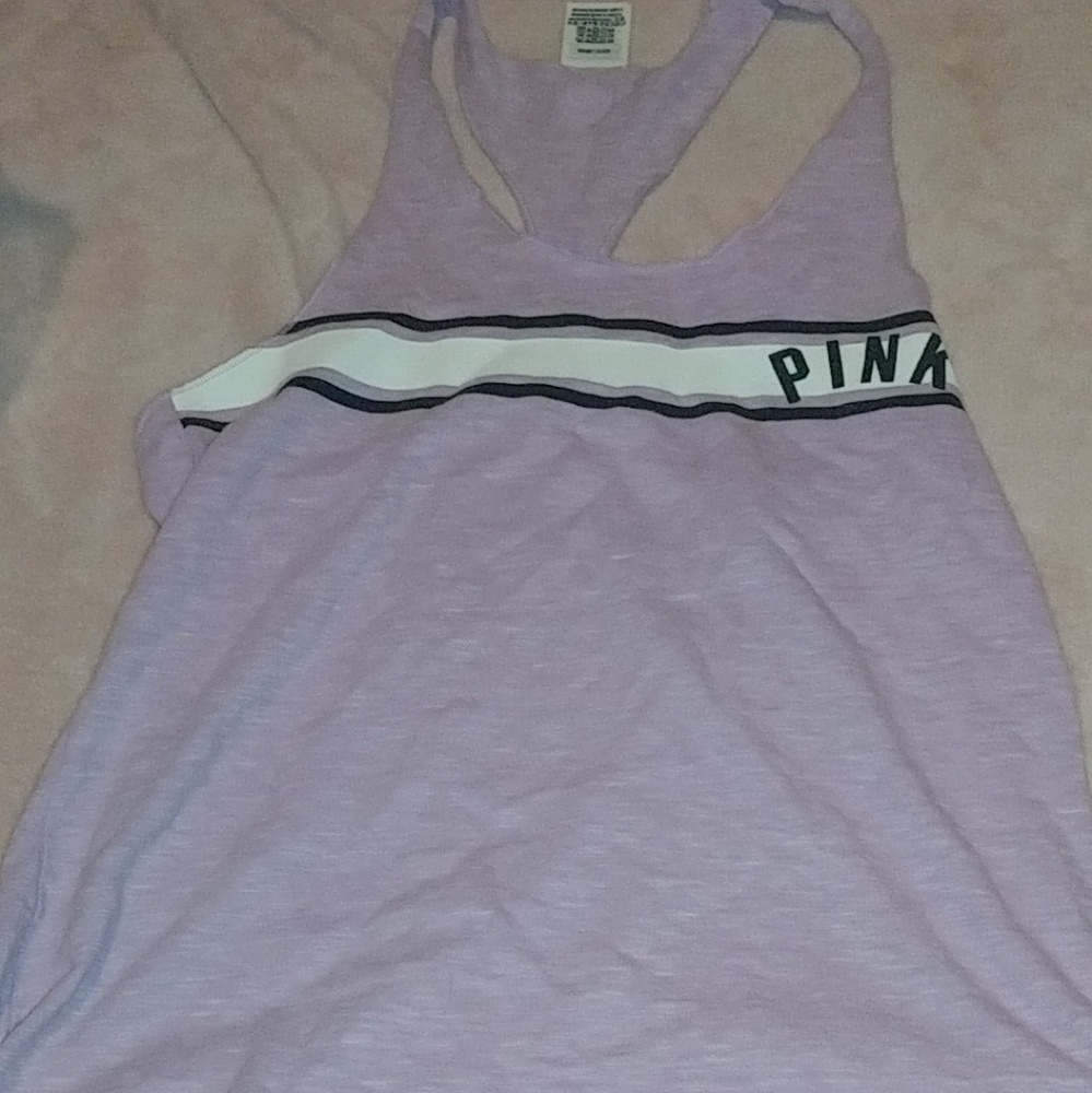 Victoria's Secret Pink brand purple Racerbank tank