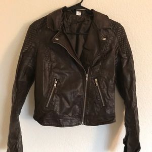 H&M Divided Brown Faux Leather Jacket