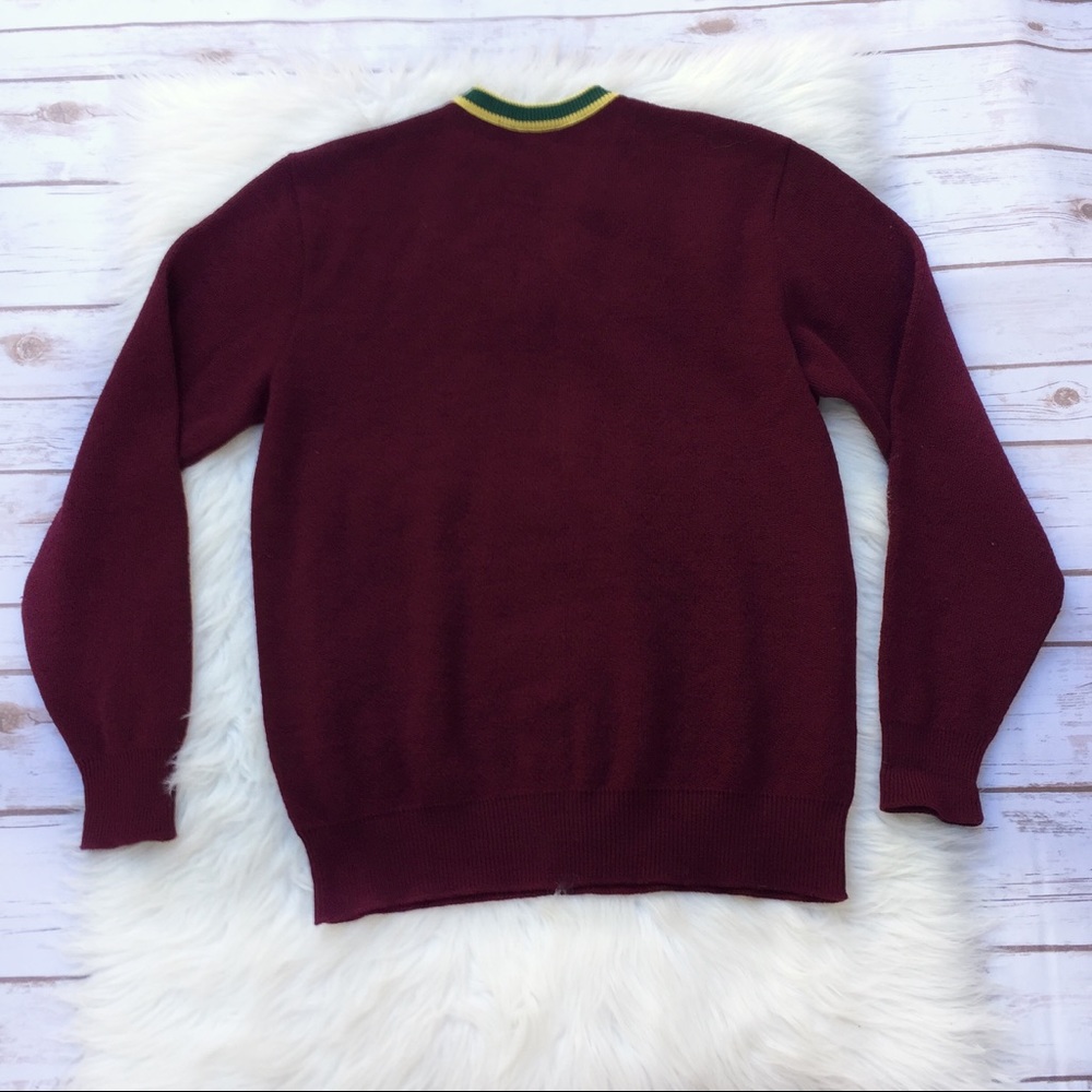 VTG Chemise Lacoste Maroon Wool Blend Sweater - Picture 3 of 8