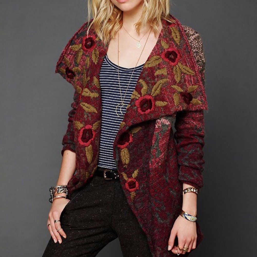 Free People Rose Meadow Cardigan Med NEW & RARE