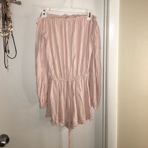 Pacsun off the shoulder pink romper