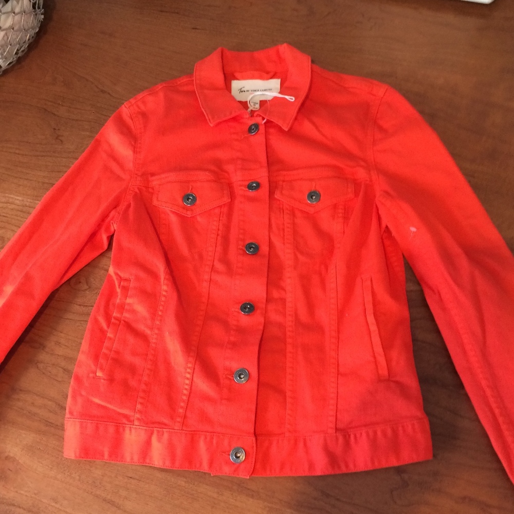 NWOT Vince Camuto Orange XS 100% cotton Jacket