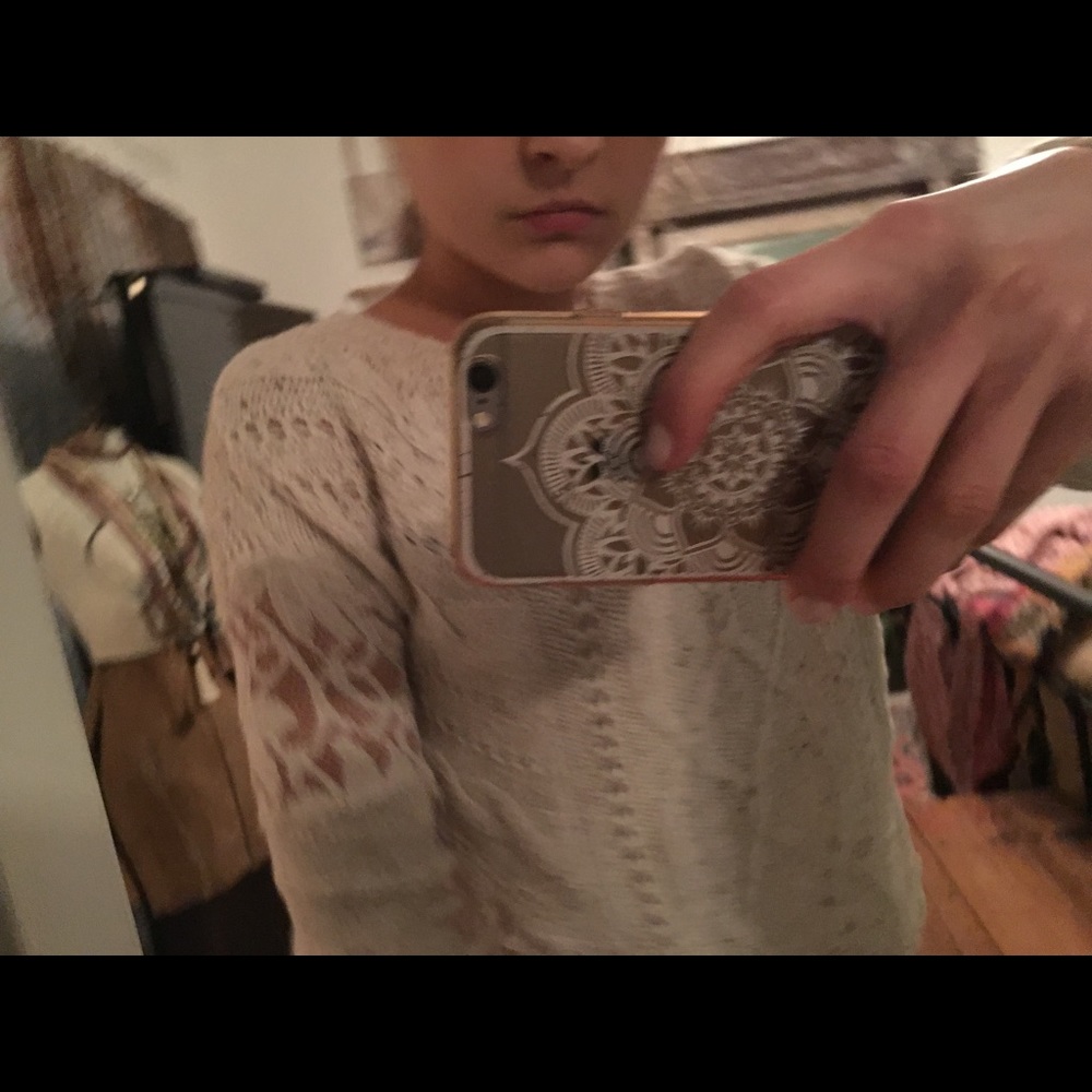Hollister super cute cream lace sweater