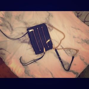 Rebecca minkoff black and gold crossbody