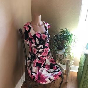 Connected pink floral a- line dress 16