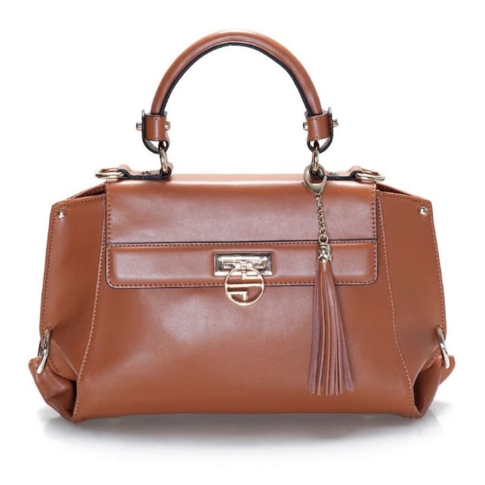 NEW Segolene En Cuir Charlotte Fold-Lock Satchel