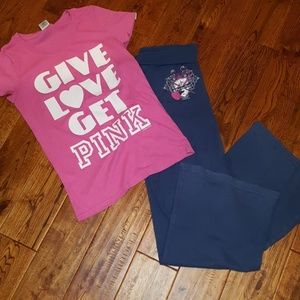 Pink Lounge Top and Pants Sz M