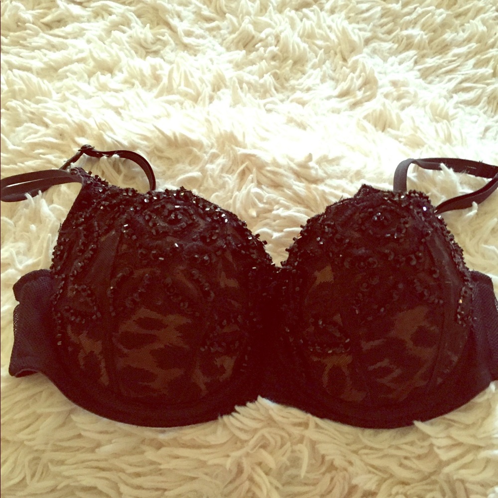 VS Black Lace and Sequined Bra