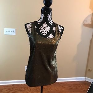 Ann Taylor Bronze Sequin Top