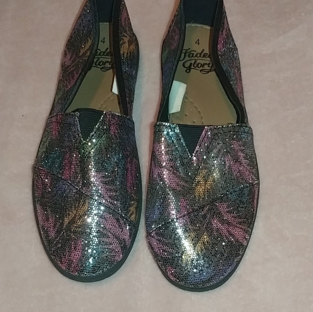 Glittery slip on shoes