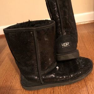 UGG black sequin boots size 9
