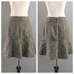 Banana Republic fluted silver metallic skirt