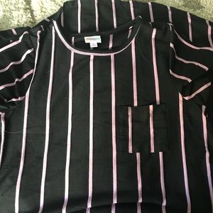 Lularoe Medium Carly black with pink stripes