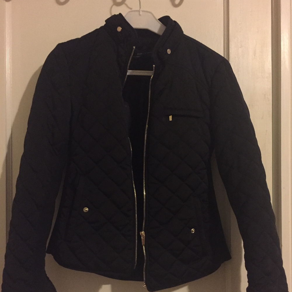 ZARA Woman Black Puffer Lightweight Coat Size S