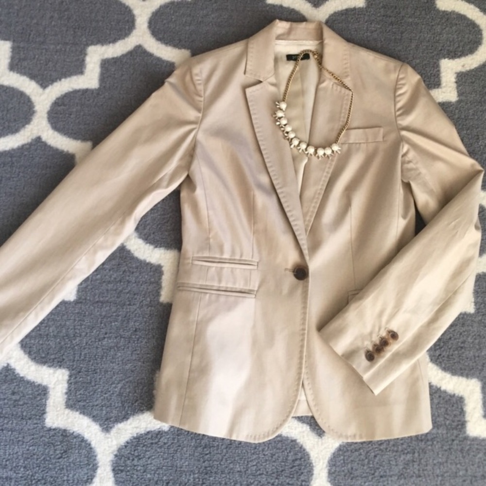 J Crew Tan Fitted Blazer