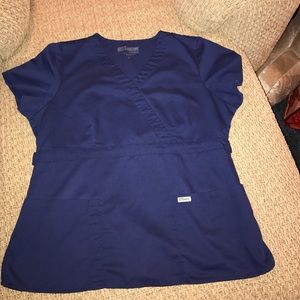 XL Navy Grey's Anatomy 3 pocket mock scrub top