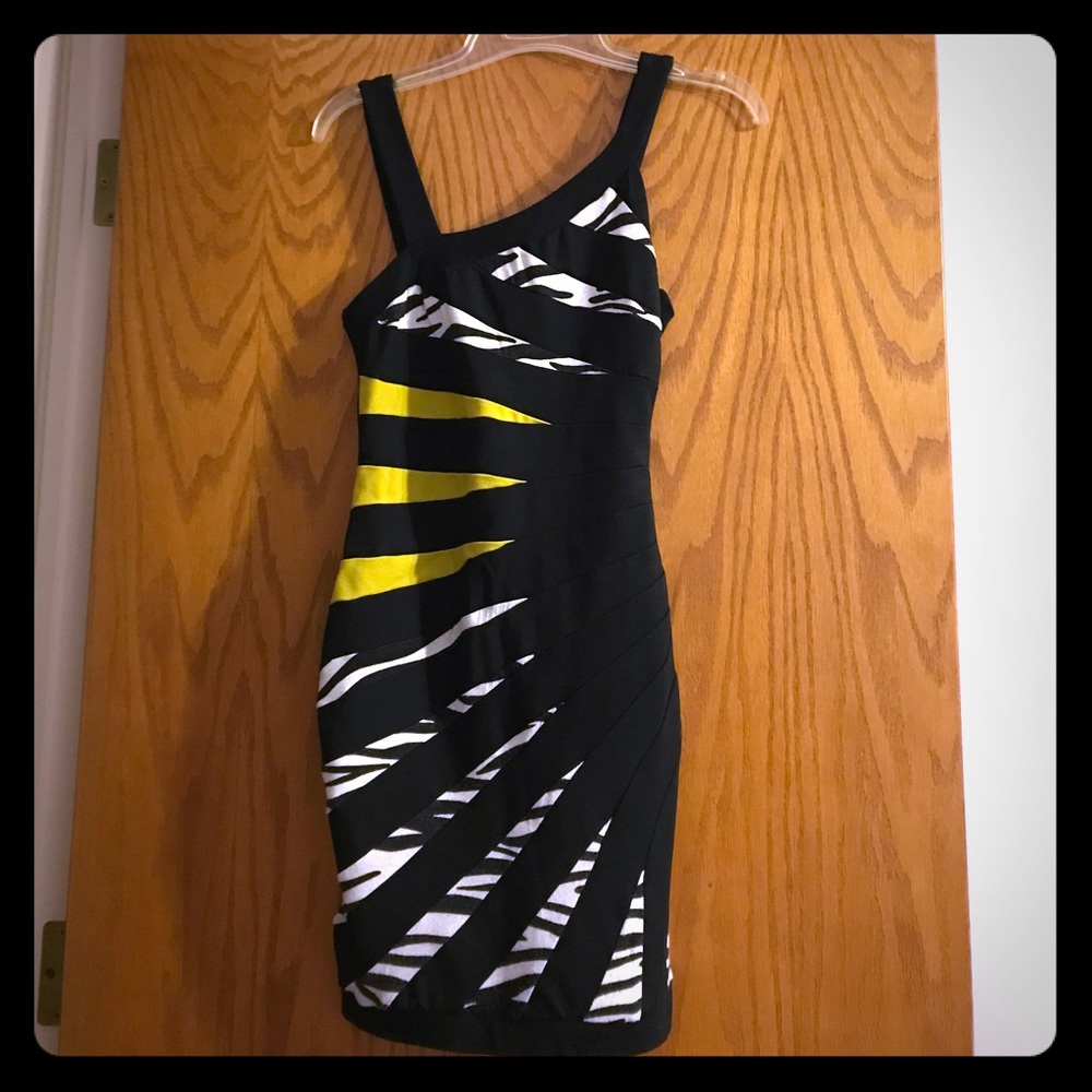 Bebe asymmetrical strap Mini dress