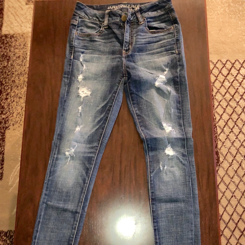 American Eagle Distressed Hi-Rise Jeggings Size 4