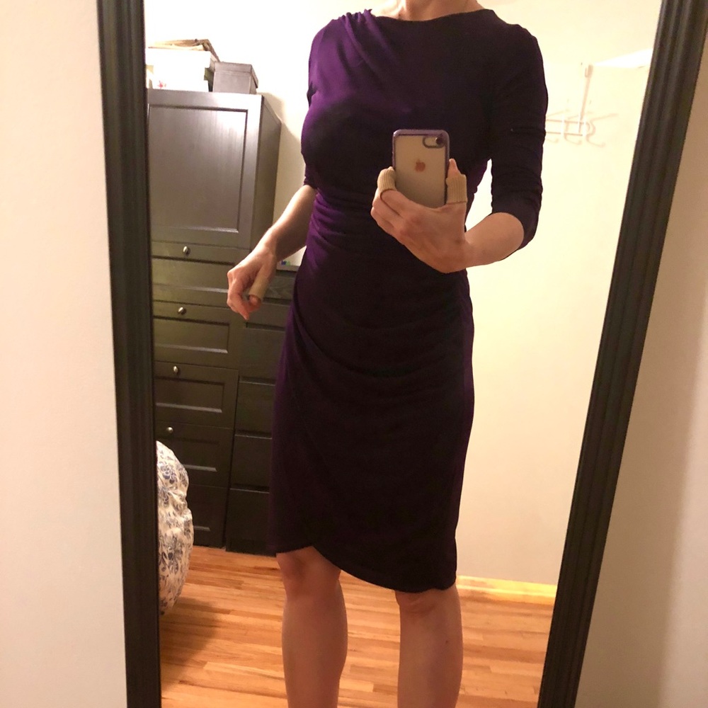 Kenneth Cole Ruched Sheath Dress Deep Purple