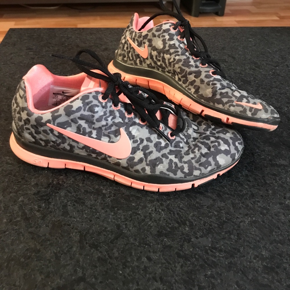 Pink cheetah print nikes