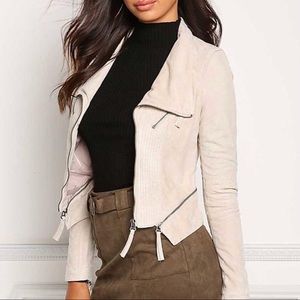LAST Cream Suede Moto Jacket