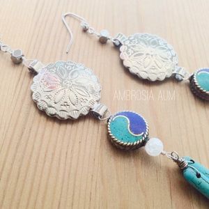 Turquoise Concho Earrings