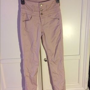 LIGHT PINK HIGH WAISTED SKINNY JEANS