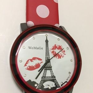 Lips  & Polka Dot Novelty Watch
