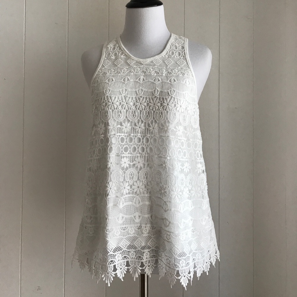 White lace tank