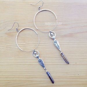 Goddess Hoops with Quartz