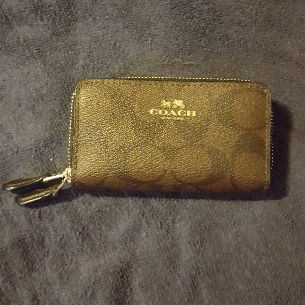Small double zip Coach wallet